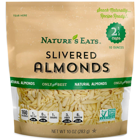 Nature's Eats Blanched Slivered Almonds, Natural, 10 Ounce...