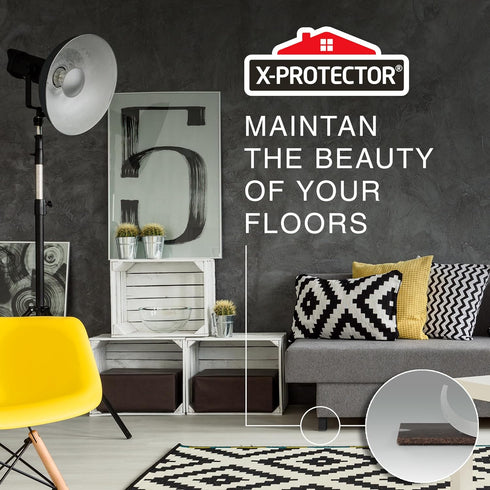 X-Protector Felt Furniture Pads - 20 PCS 6 x 1/2" - Premium Felt Strips with Adhesive Backing - Rectangular Furniture Pads for Hardwood Floors - C...