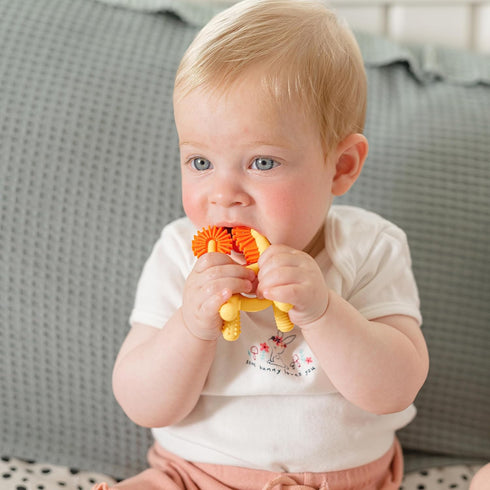 Nuby Silicone Geo Zoos Teether - Giraffe Teething Toy for Babies 3+ Months - Soothes and Massages Sore Gums...