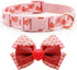 azuza Valentine's Day Dog Collar Removable Valentine Bowtie Dog Collar with Romantic Pink Sparkly Hearts Pattern Adjustable Spring Dog Collar Vale...