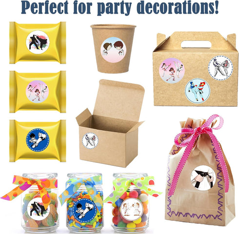 500 PCS Taekwondo Karate Stickers - Kung Fu Theme Party Supplies Decorations Birthday Baby Shower Party Favors Jar Containers Letter DIY Sticker L...
