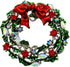SELOVO Silver Tone Wreath Green Red Austrian Crystal Round Brooch Pin...