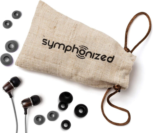 Symphonized Bling Premium Genuine Wood in-Ear Noise-isolating Headphones with Mic and Nylon Cable (Gray)...