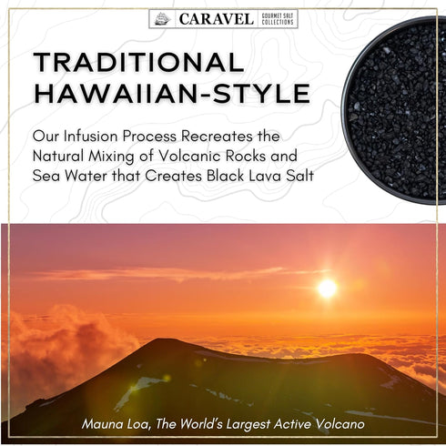 Pacific Sea Salts 2-pack - Hawaiian Alaea Red & Black Lava - Infused With Baked Red Alaea Clay & Activated Charcoal - Flavorful, Mineral-Rich - Ko...