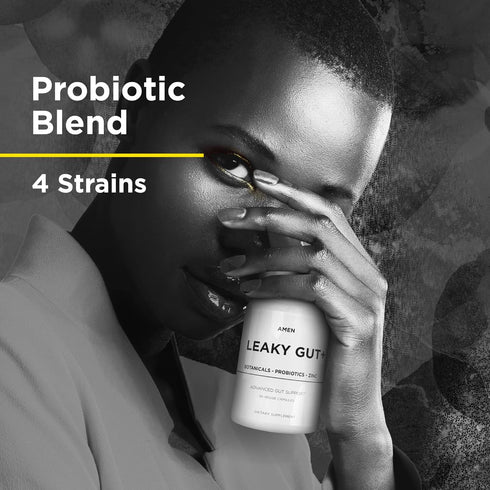 Amen Leaky Gut Supplement - Advanced Formula with Bioavailable L Glutamine, Zinc, Turmeric, DGL Licorice Root - Marshmallow Root - Probiotics & Fe...