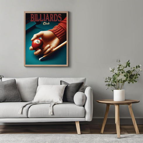 Posterizer 1 pcs-Billards Club Trendy Retro Aesthetic Print-Sports & Hobby Art-Retro Art-Decor for Home & Office- unframed wall art...