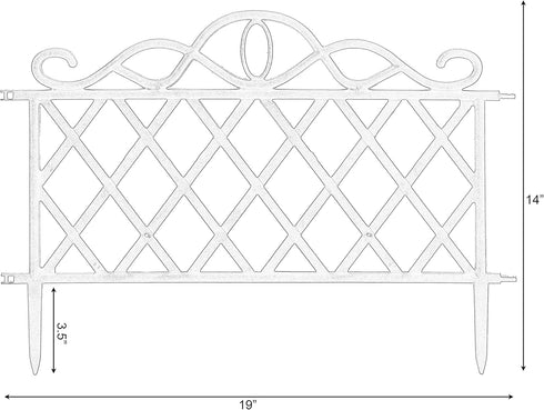 Plastic Garden Edging Border Fence, Flower Bed Barrier, Set of 3, Black...