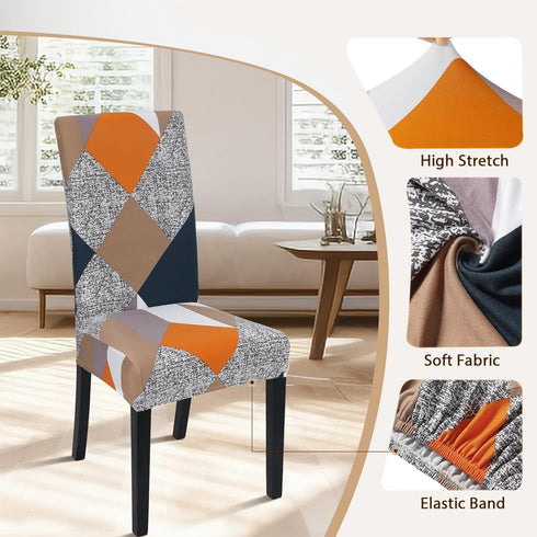 SearchI 4 Pack Super Fit Stretch Removable Washable Short Dining Chair Covers Slipcover Protector, Spandex Fabric Chair Cover for Dining Room, Hot...