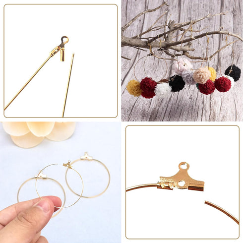Earring Making Kit with 940 PCS Beading Hoop Earring Finding Component Accessories Hooks Jump Rings Loop Earring Backs Beads and Charms for Jewelr...
