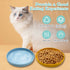 Silicone Cat Bowl Set of 2 Shallow Cat Food Dish 7in Wide Cat Plates Relief Whisker Fatigue Pet Feeding Bowls for Kittens Puppy Dog (Round Blue)...