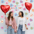83 Pcs Galentines Day Conversation Heart Cutouts Bulletin Board Candy Hearts Cutouts Border Galentines Classroom Decorations for Galentine's Party...