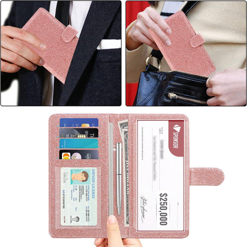 ACdream Checkbook Cover, Leather RFID Blocking Check Book Wallet...