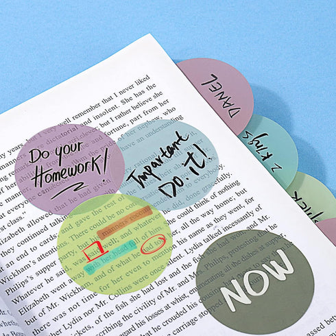 BABORUI 400Sheets Transparent Sticky Notes, Round Morandi Clear Sticky Note Tabs, Small Translucent Bible Sticky Tabs for Annotating Books, Aesthe...