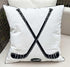 Embroidered Hockey Throw Pillow Cover,Square 18 inch Decorative Canvas Pillow Cover for Ice Hockey Room Decor(Cover Only)...