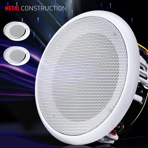 Facmogu 2PCS 6.5in Ceiling Speaker Grille Covers, White Round Commercial Ceiling Speaker Grill for 6.5 Inch Speaker, Speaker Decorative Ring DIY S...
