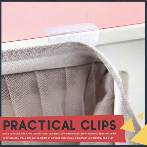 Hilitchi 30Pcs Table Cover Tablecloth Clips EC Model Table Skirting Clips with Hook and Loop at The Back Side for Table 3/4inch - 1inch...