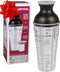 16oz Large Cocktail Shaker Bar Set- Includes Measuring Jigger, Strainer, 6 Printed Mixed Drink Recipe Measurements on Bottle- Fun Bartender Kit fo...