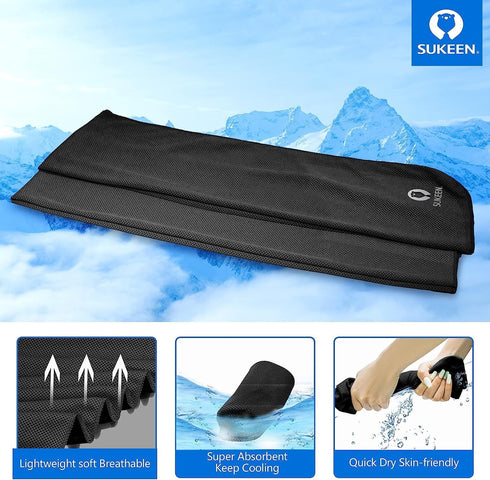 Sukeen 4Pack Cooling Towel (40"x12") for Neck and Face, Soft & Breathable Chilly Sports Towel, Quick-drying Sweat Absorbing Cooling Neck Wraps wit...