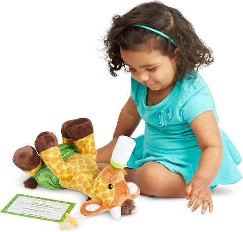 Melissa & Doug 11-Inch Baby Giraffe Plush Stuffed Animal with Pacifier, Diaper, Baby Bottle...
