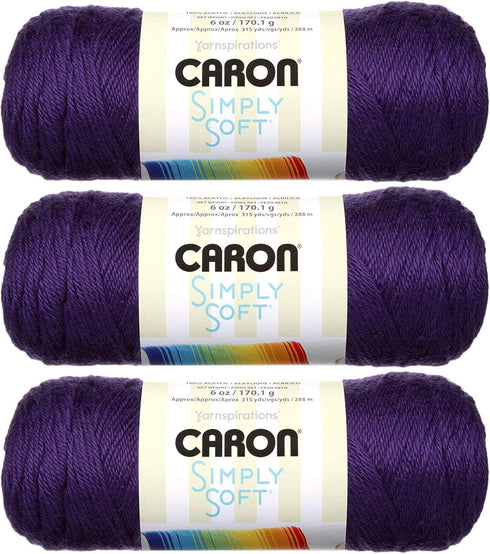 Caron+Bulk+Buy+Simply+Soft+Yarn+Solids+(3-Pack)+Purple+H97003-97813......