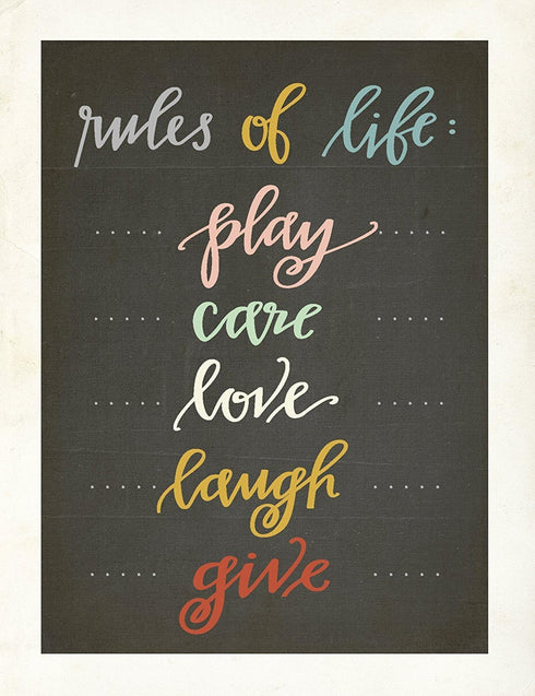 Rules of Life Collection, Set of Four 08x10 Inch Print Wall Art Prints, Nursery Decor, Kid's Room Decor, Gender Neutral Nursery Decor, Baby Room, ...