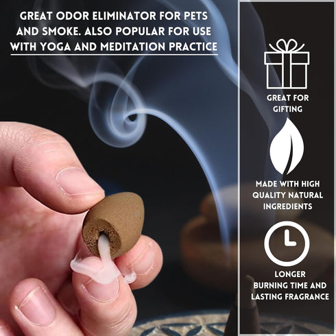 SOUL STICKS Assorted Backflow Incense Cones for Meditation, Yoga and Aromatherapy | 40 Premium Backflow Cones | Fits All Backflow Incense Burners ...