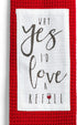 DEMDACO I'd Love A Refill Red Stripe 69 Inch Long Over The Shoulder Cotton Fabric Dish Towel Kitchen Boa...