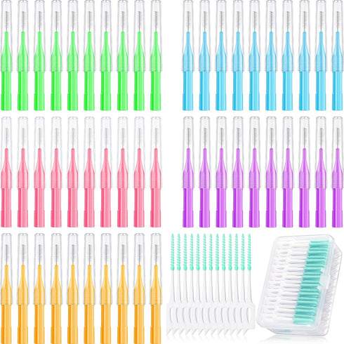 Zopeal 250 Pieces Braces Flossers Interdental Brush for Cleaner Tooth Toothpick Dental Teeth Flossing Head Oral Dental Hygiene Cleaning Tool Soft ...