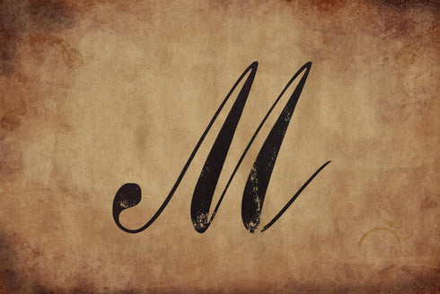 Reusable Large Script Cursive Letter "M" Stencil 11" x 8.5" - Custom, Elegant Design for Personalized Crafts...