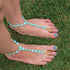 Yaomiao 4 Pairs Foot Jewelry Sandals Anklet Toe Rings Barefoot Chains Starfish Pearls Turquoise Beaded Elastic for Women Wedding Beach Wearing...
