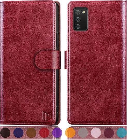 SUANPOT for Samsung Galaxy A02S with RFID Blocking Leather Wallet case Credit Card Holder, Flip Folio Book Phone case Shockproof Cover for Women M...
