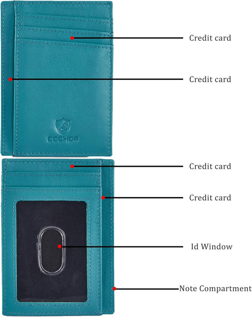 Front Pocket Wallet for Men Women Slim Minimalist Real Leather RFID Blocking Credit Card Holder...