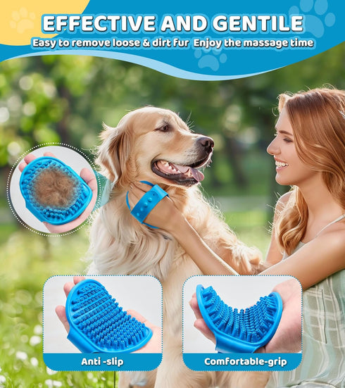 Dog Bath Brush Pet Massage Shampoo Brush Dog Scrubber for Dog Washing Brush Scrubber Pet Bath Massage Brush with Soft Silicone Bristles for Dog Ca...