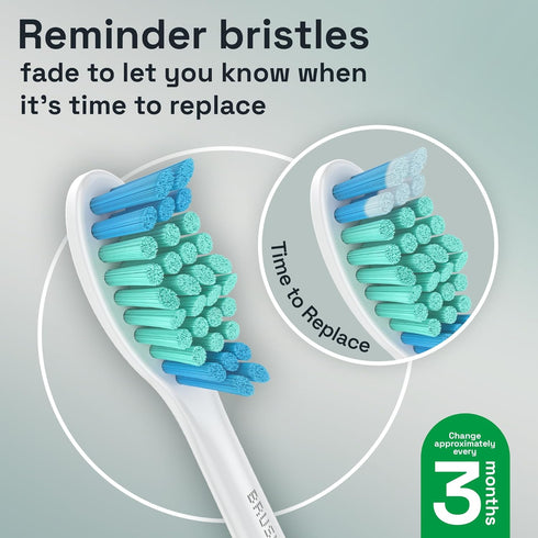 Brushmo Total Clean Replacement Toothbrush Heads, Compatible with Philips Sonicare Click-on Electric Toothbrush Handles, 8 Standard Replacement He...