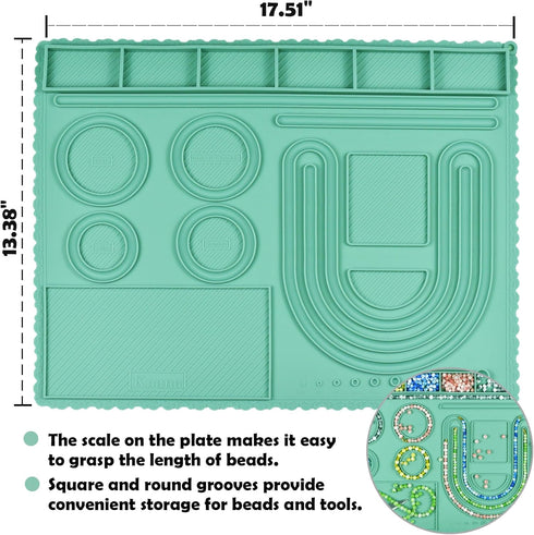 Knana Bead Boards for Jewelry Making - Bracelet Bead Board Beading Trays Jewelry Design Mat for Making Bracelets, Necklaces, DIY Design (green)...