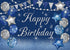 Navy Blue Happy Birthday Backdrop Silver Glitter Balloons Star Flag Sequins Background Adult Men Women Birthday Party Decoration Cake Table Photo ...