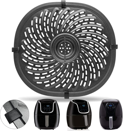 Air Fryer Grill Pan For Power XL Gowise 7QT,Nonstick Coating Crisper Plate,Air Fryer Replacement Parts,Rack,Accessories,Enamel coating?Non-stick,D...