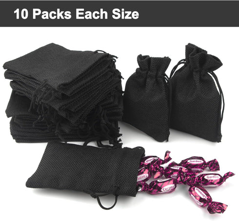 Burlap Drawstring Bags Set, 5.5 x 4 and 4.8 x 3.5, Sacks 20 for Small Favor, Gift, Treat, Goodie, Party, Jewelry, Little Sachet, Coffee Bean, Mini...