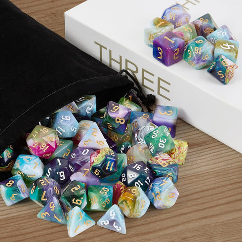 DND Dice Set,8x7 (56 Pieces) Polyhedral Dice with a Large Drawstring Bag Great for Dungeons and Dragons, Role Playing RPG MTG Table Game?8 Colors?...