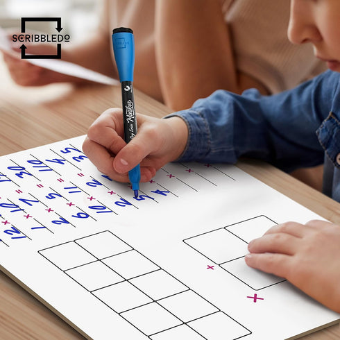 SCRIBBLEDO 11" x 14" Dry Erase Multiplication Chart Whiteboard Double Sided Multiplication Table White Board for Homeschool Classroom Kids Student...