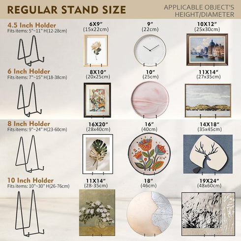 Plate Holder Easel Display Stand - 4.5 Inch Twisted Metal Wire Plate Stands - Picture Frame Stand - Tabletop Easels for Display Decorative Plates ...