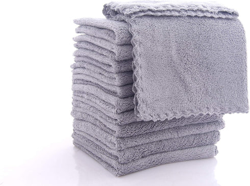 Soft 12 Pack Baby Washcloths - Extra Absorbent Wash Clothes for Newborns, Infants and Toddlers - Suitable for Baby Skin and New Born - Microfiber ...