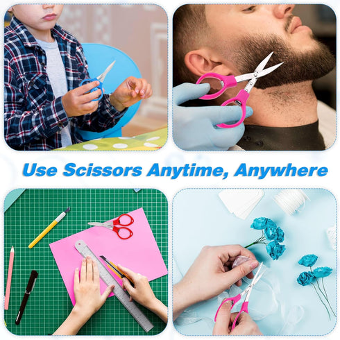 3 PCS Small Folding Scissors Portable Paper Cutter Scissors Fabric Keychain Scissors Stainless Steel Travel Scissors Safety Retractable Glasses-Sh...