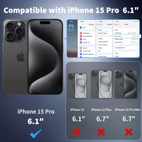 CACOE Magnetic Case for iPhone 15 Pro 2023 6.1 inch-Compatible with MagSafe & Magnetic Car Phone Mount,Anti-Fingerprint TPU Thin Phone Cases Cover...