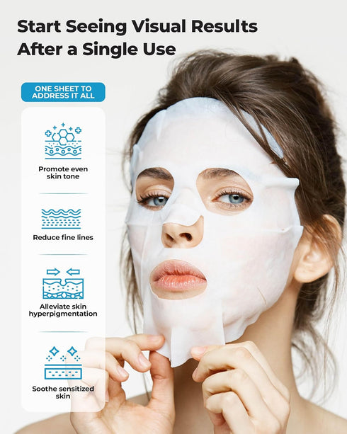 Probiotic Sheet Mask (Season 4, 10 pcs) - Korean Skincare for Pore Tightening, Deep Hydration & Elasticity. Lactobacillus Ferment, Eucalyptus....