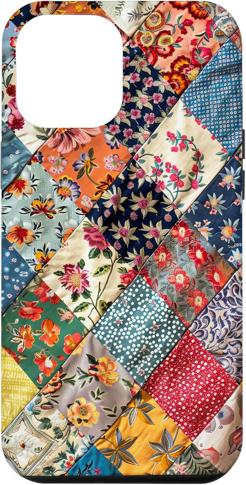 iPhone 14 Pro Max Patchwork Quilt Design for Quilters Crafters Sewers Grandma Case...