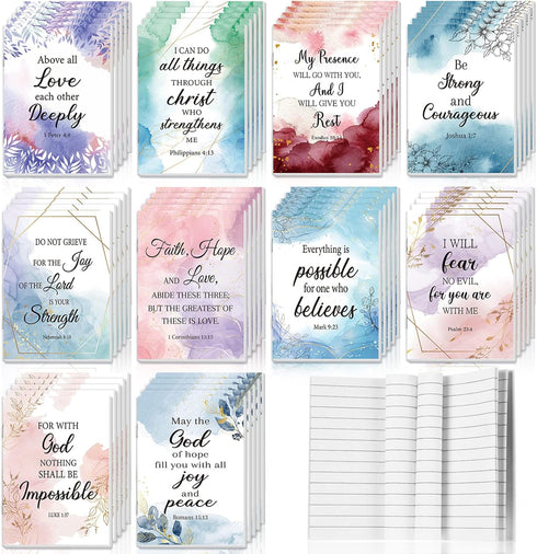 CHENGU 50 Pack Christian Notebooks Prayer Journals Small Pocket Bible Journal Gratitude Journal for Women Men Bible Notebook Scripture Inspiration...