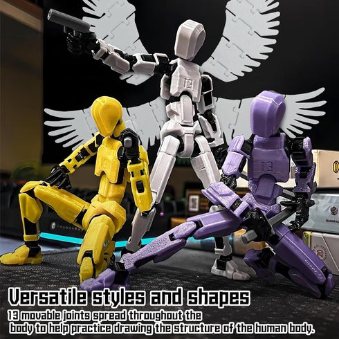 (Assembly Completed) T13 Action Figure Set, Titan 13 Robot Action Figure 3D Printed Robot Multi-Jointed Movable, Dummy 13 Action Figure Articulate...