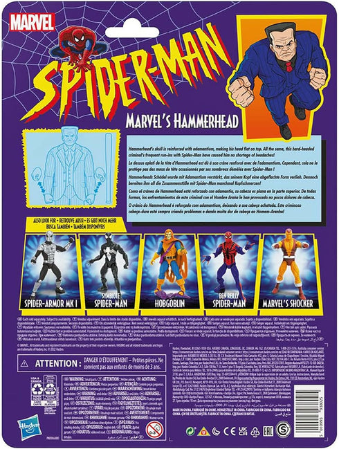 Spider-Man Marvel Legends Series 6-inch Marvel’s Hammerhead Action Figure Toy, Includes 3 Accessories: 2 Alternate Hands, 1 Baseball Bat...