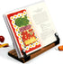 Deluxe Original Cookbook Holder - Acrylic Shield With Wooden Base and Black Hinges - Made in the USA...